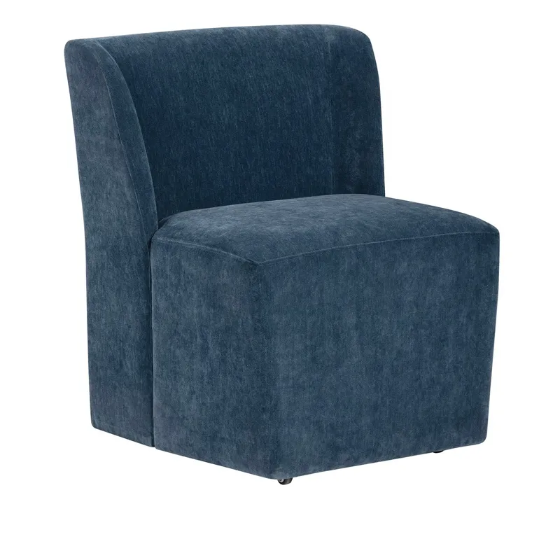 Set Of 2 Blue Upholstered Dining Chair
