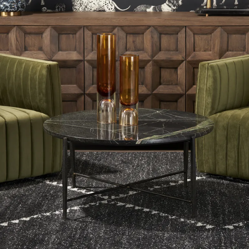 Green Marble Round Cocktail/coffee Table