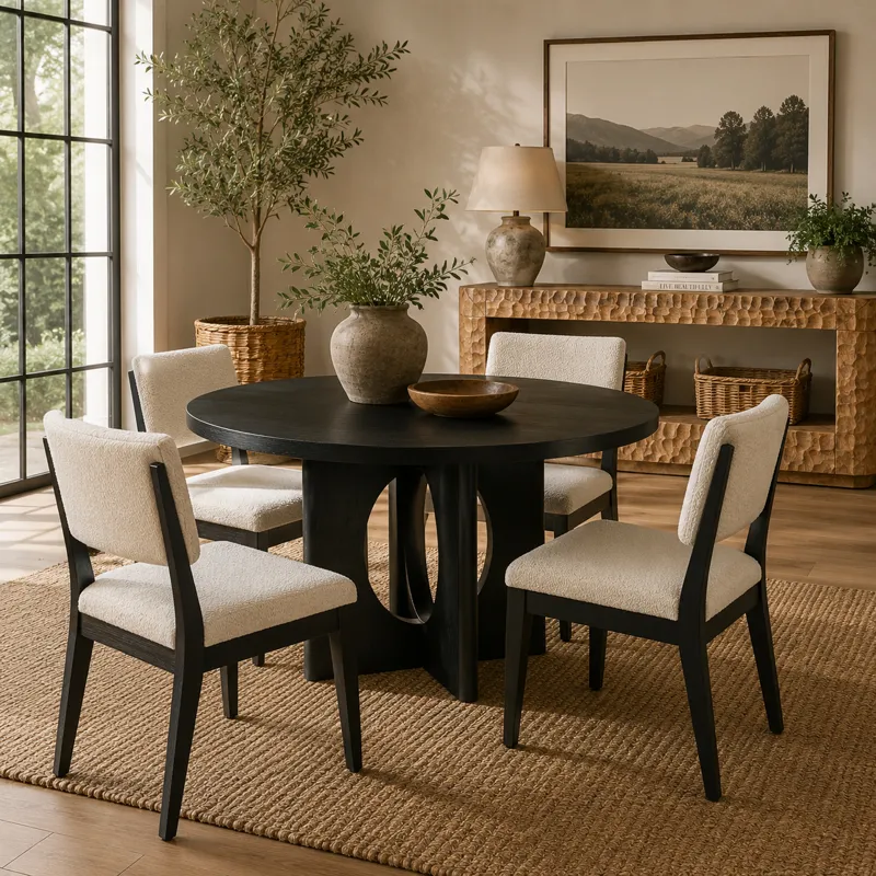 Set Of 2 Upholstered Solid Wood Dining/side Chair