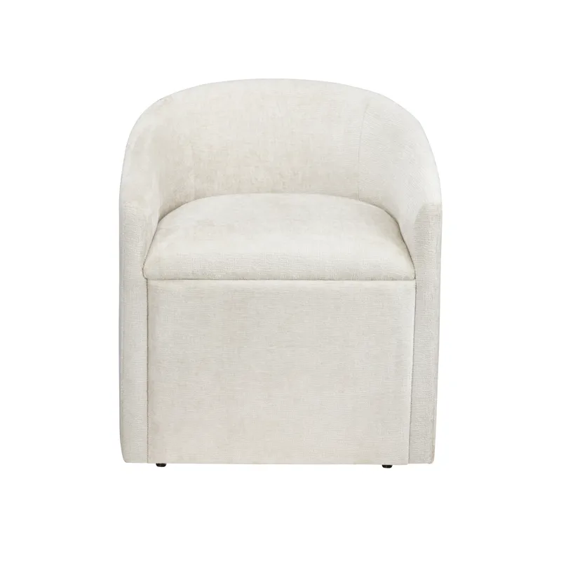 Set Of 2 White Upholstered Dining Chairs