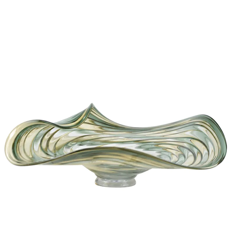 Garrison Large Swirled Green Glass Decorative Plate