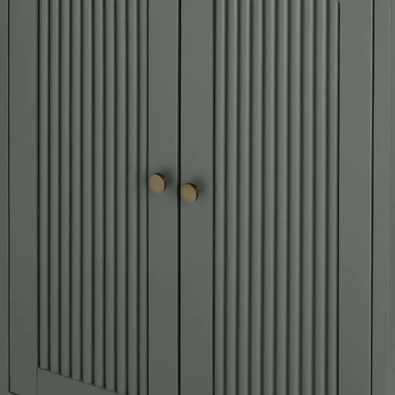 Gray Wooden Two Door Accent Cabinet
