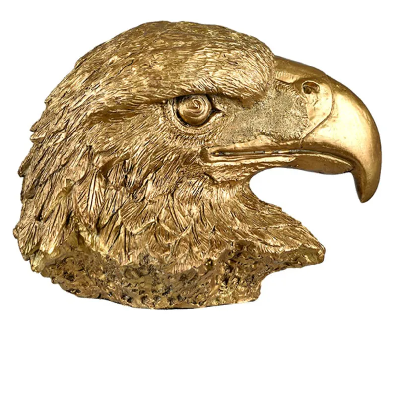 Gold Eagle Head Sculpture