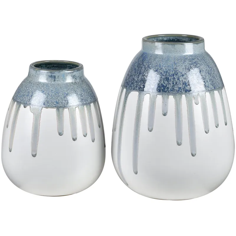 Cluett Blue Ceramic Vase Set Of 2