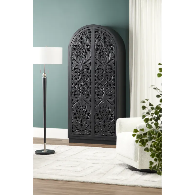 2-door Black Tall Accent Cabinet