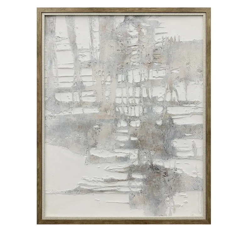 Etched In Time Textured Abstract Framed Canvas Wall Art