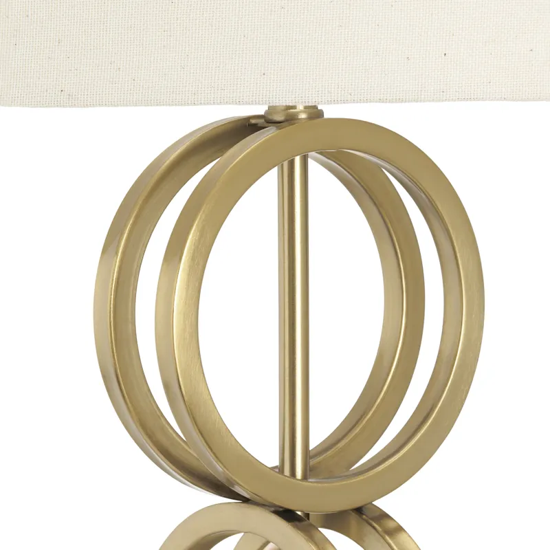 Metal Table Lamp With Oat Linen Shade