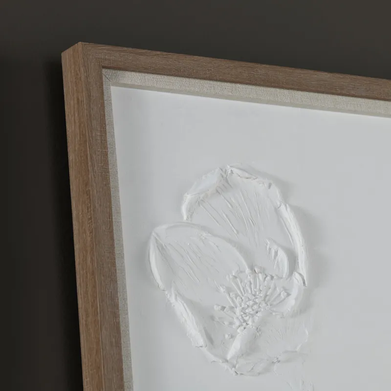 Sculpted Botanicals 2-piece Textured Floral Mixed Media Wall Art Set