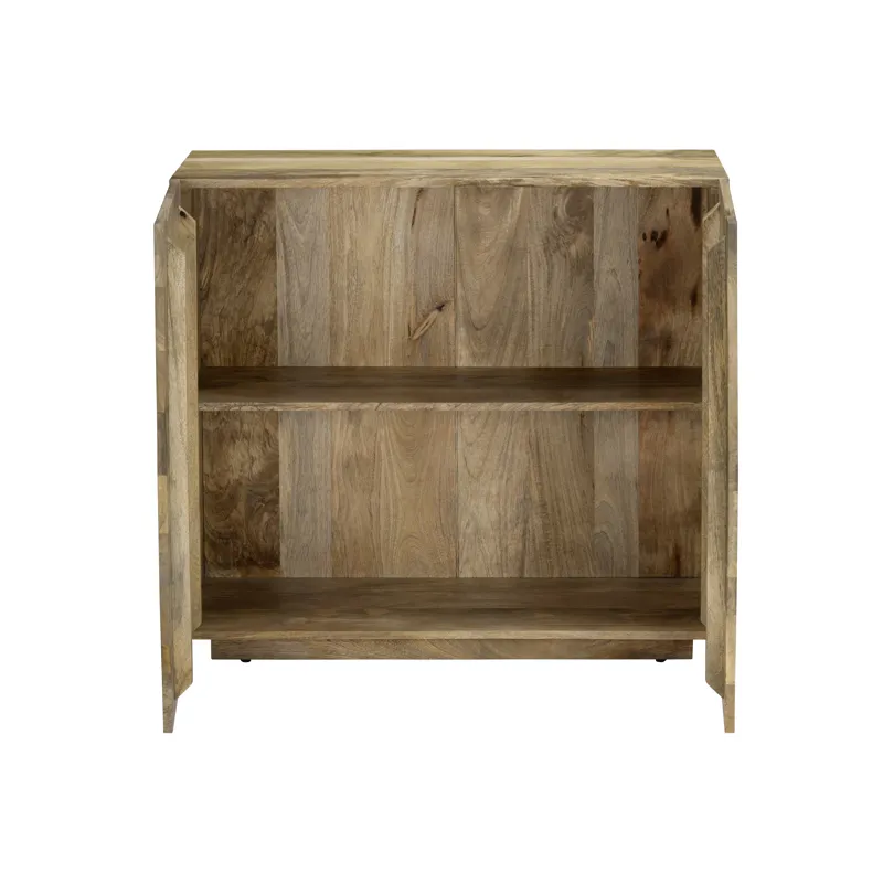 Brown Solid Wood Two Door Accent Cabinet