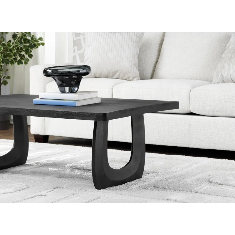 Solid Wood Black Wood Grain Cocktail/coffee Table
