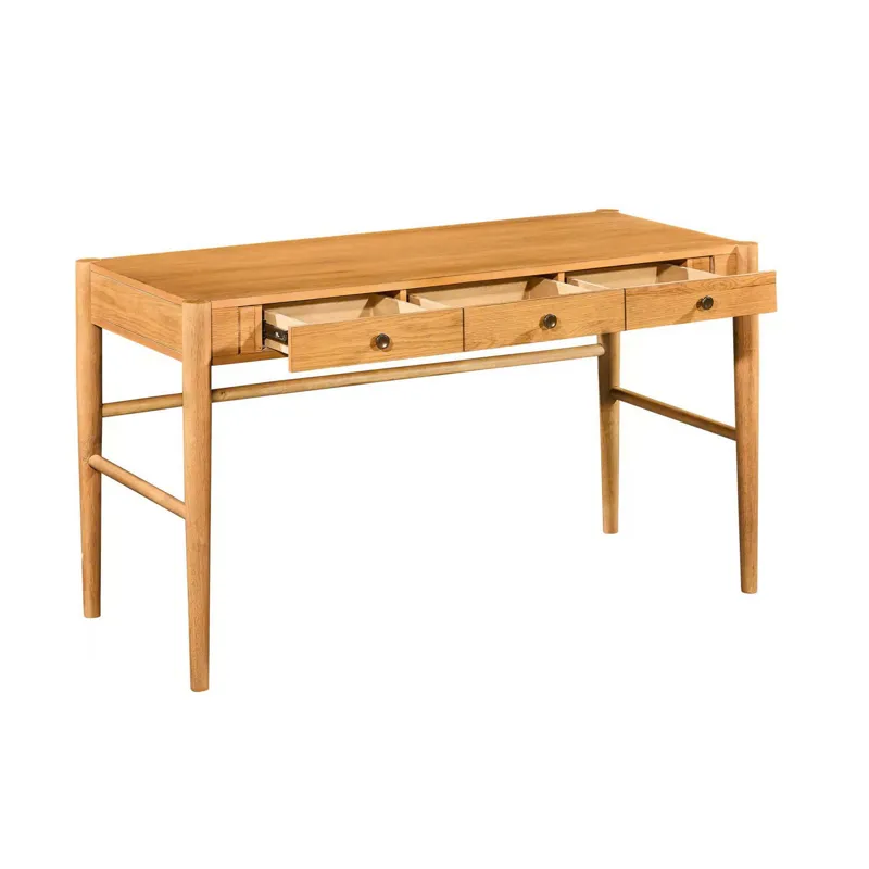Tan Wood Grain 3-drawer Writing Desk