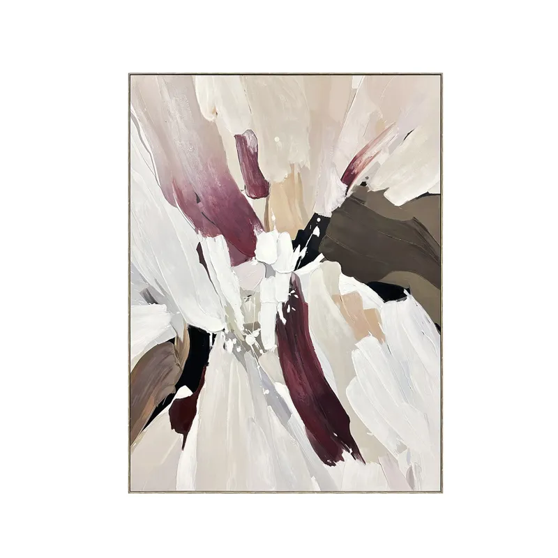 Wine & Willow Abstract Hand-painted Framed Canvas Wall Art