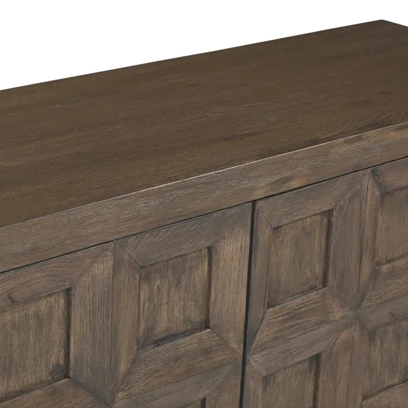 80.5 In. Brown Wood Grain 3 Door Media Credenza/sideboard