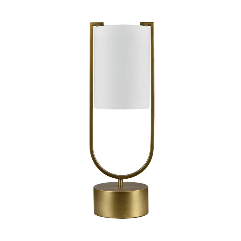 Gold Metal Table Lamp With Linen Shade