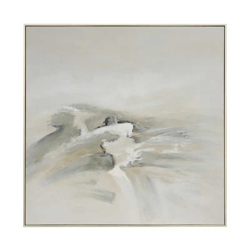 Ellington Neutral Abstract Landscape Framed Canvas Wall Art