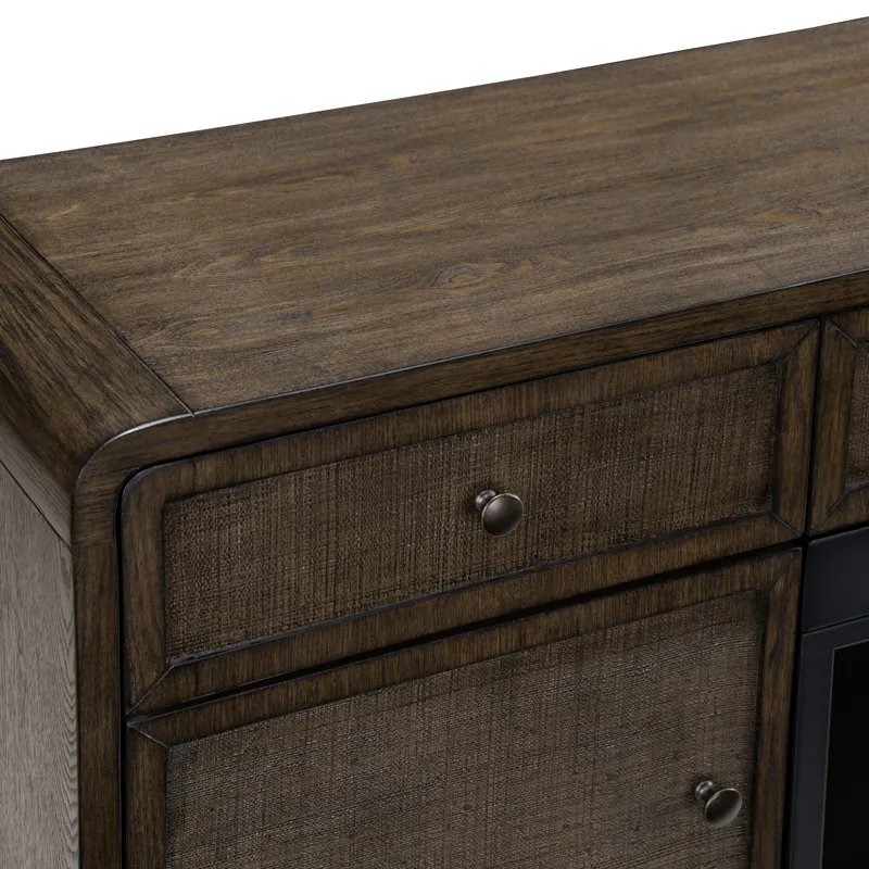 Brown Wood 2 Door Fireplace Sideboard