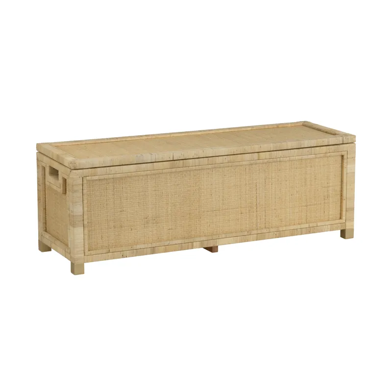 Tan Wood Storage Trunk