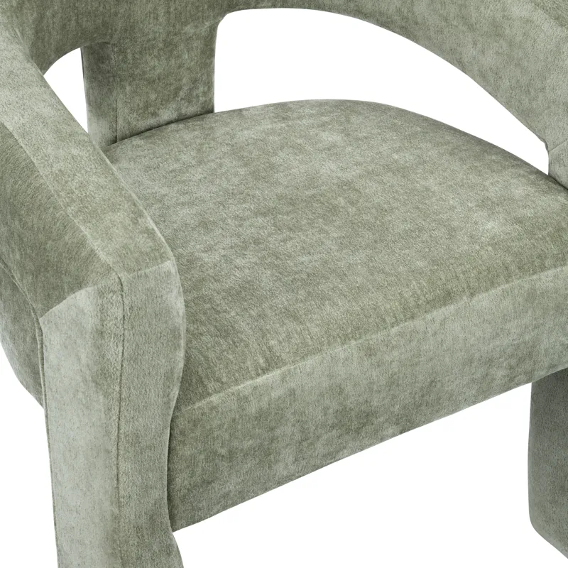 Set Of 2 Green Upholstered Dining/arm Chair