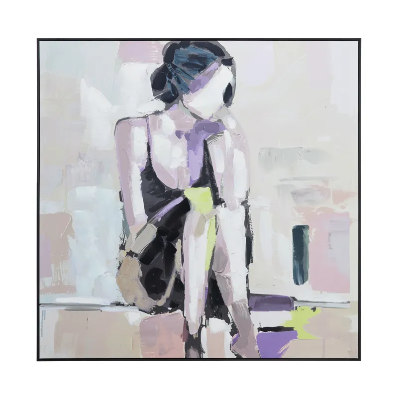 She\'s Electric Modern Abstract Framed Canvas Wall Art