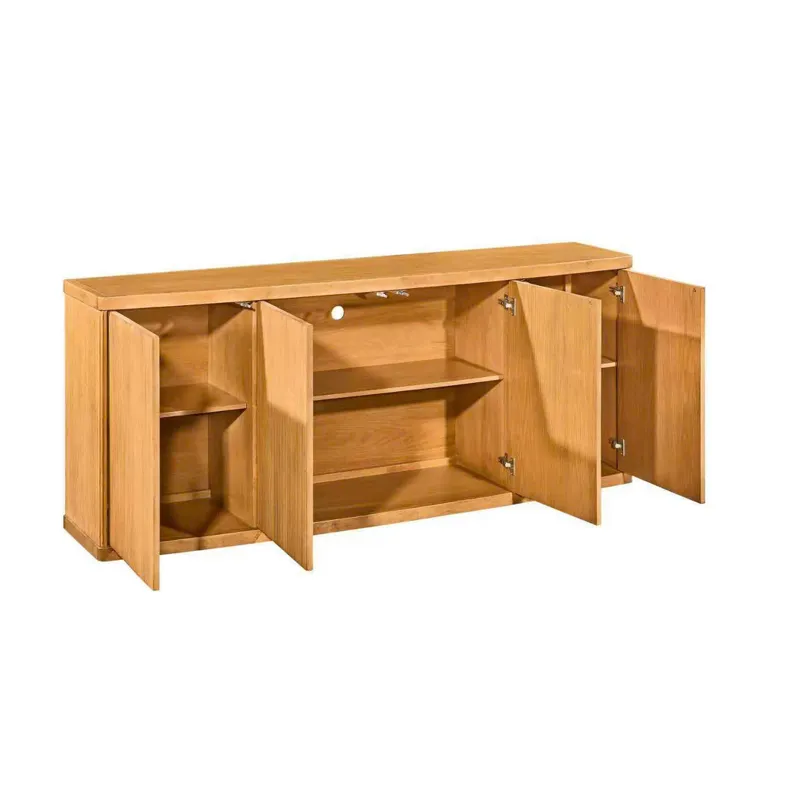 80 In. Tan Wood Grain 4-door Media Credenza/sideboard