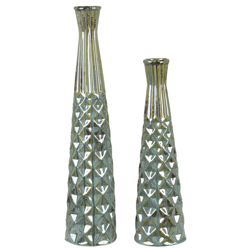 Raelynn Blue Ceramic Vase Set Of 2