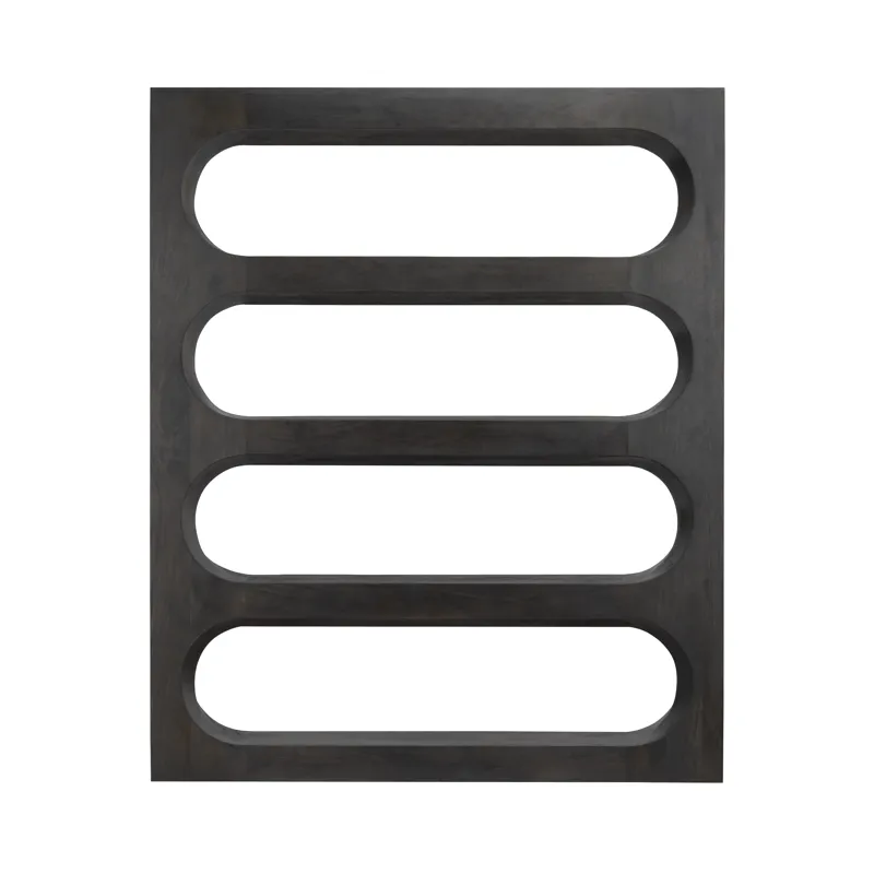 Gray Wood Four Shelf Etagere Bookcase