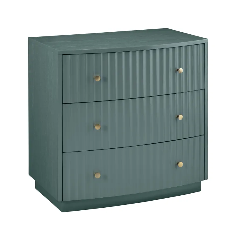 3-drawer Teal Accent Chest