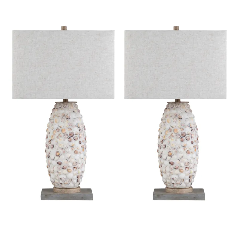 Pebble Cove Seashell Table Lamp, Set Of 2