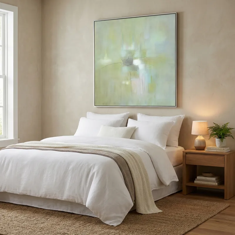 Subtle Glow Framed Abstract Canvas Wall Art
