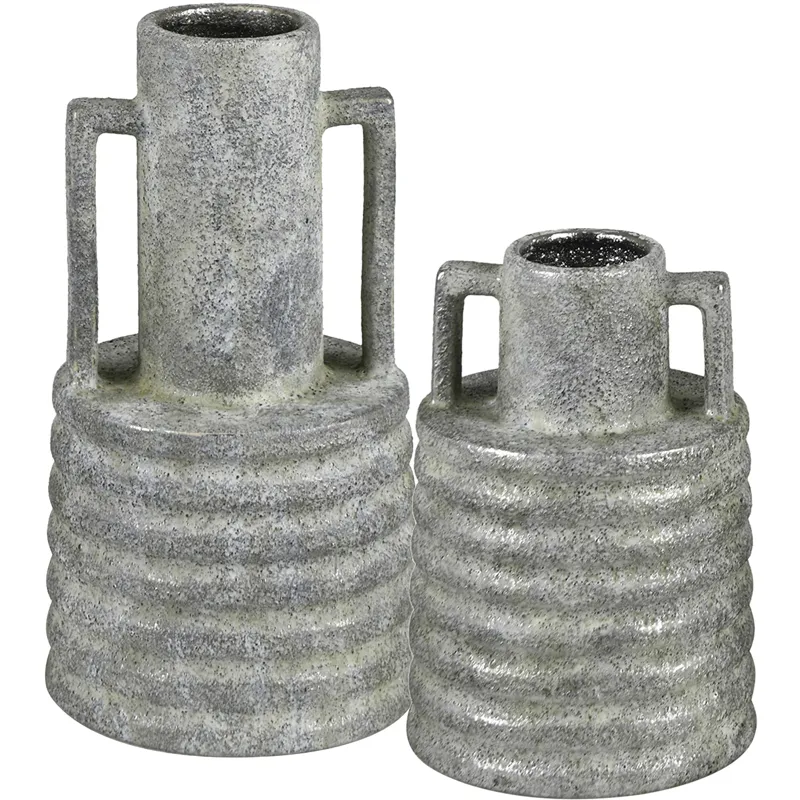 Bloomfield Modern Gray Ceramic Vase Set Of 2
