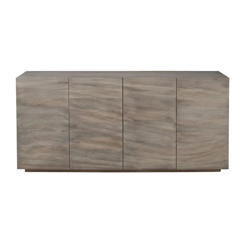80 In. Brown Solid Wood 4 Door Sideboard/buffet