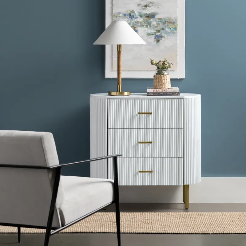 3-drawer White Accent Chest