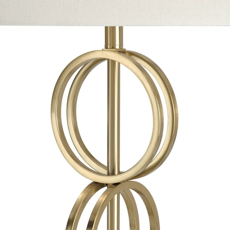 Metal Floor Lamp With Linen Oat Shade