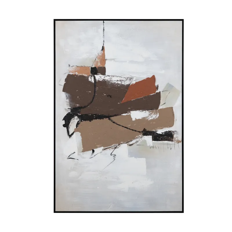 Rust & Rhythm Abstract Framed Canvas Wall Art