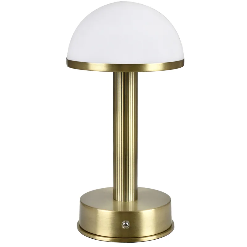 Gold Metal Table Lamp With Gold Glass Globe Shade
