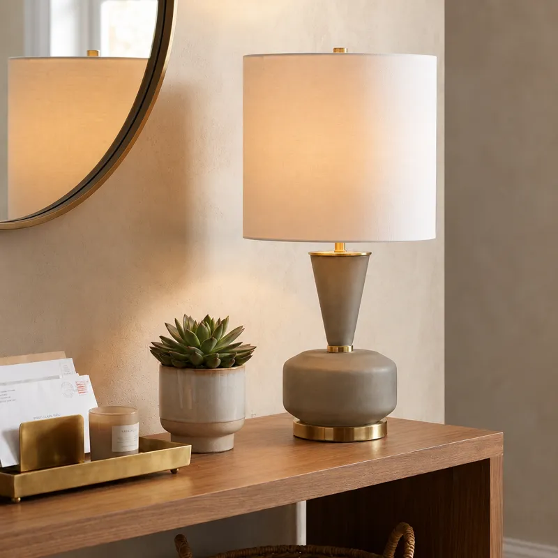 Gray Frosted Glass Table Lamp