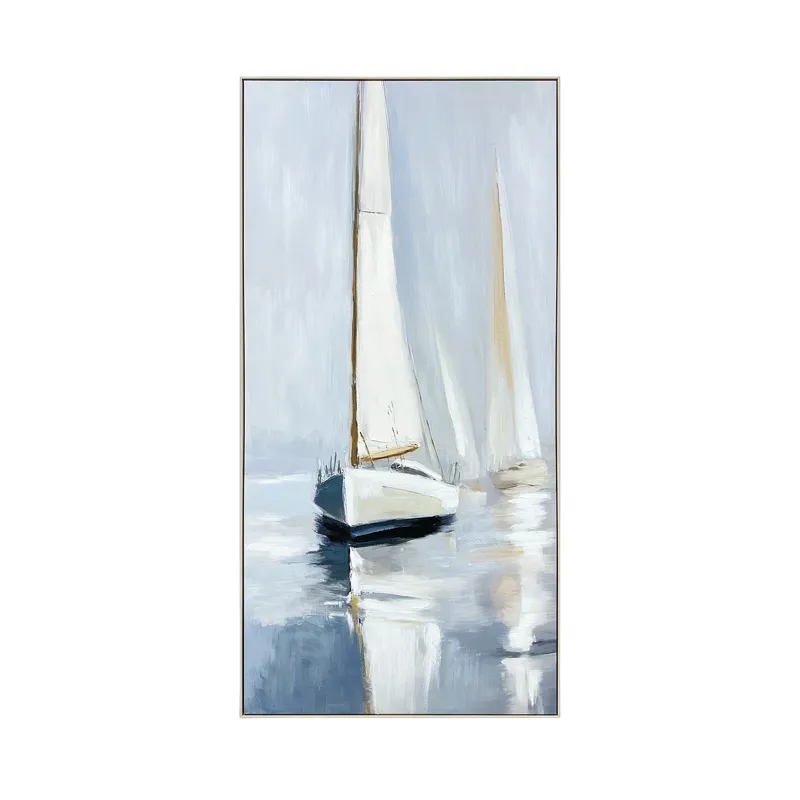 Calm Voyage Nautical Framed Canvas Wall Art