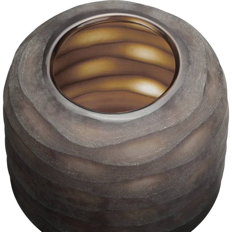 Amberly Small Brown Textured Glass Vase