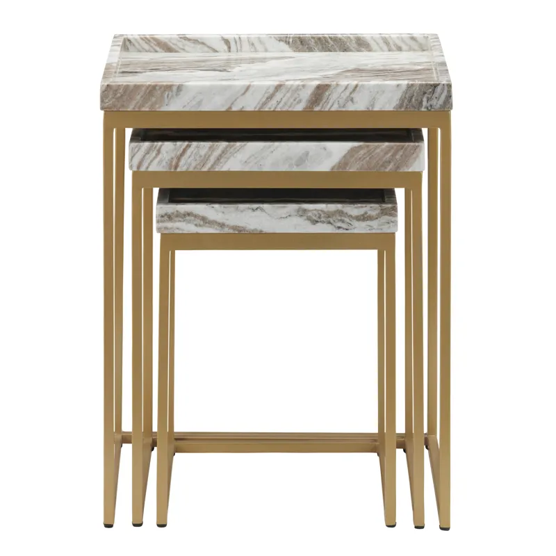 3 Piece Torrento Marble Nesting/end Tables