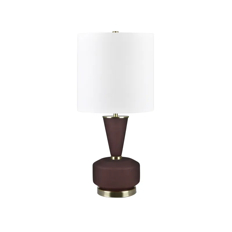 Dusty Red Glass Table Lamp