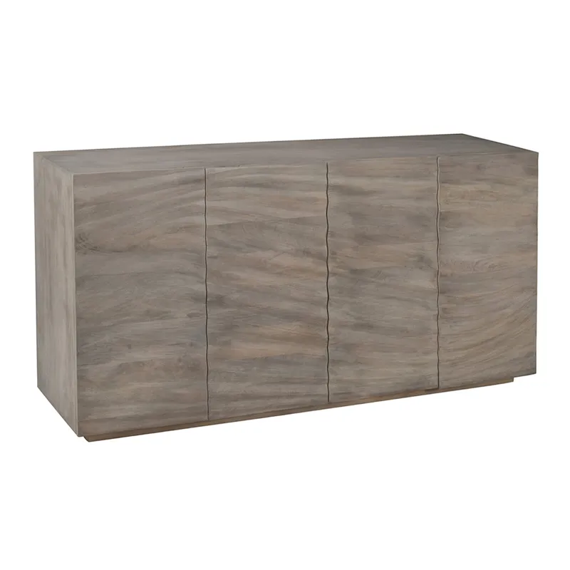 80 In. Brown Solid Wood 4 Door Sideboard/buffet