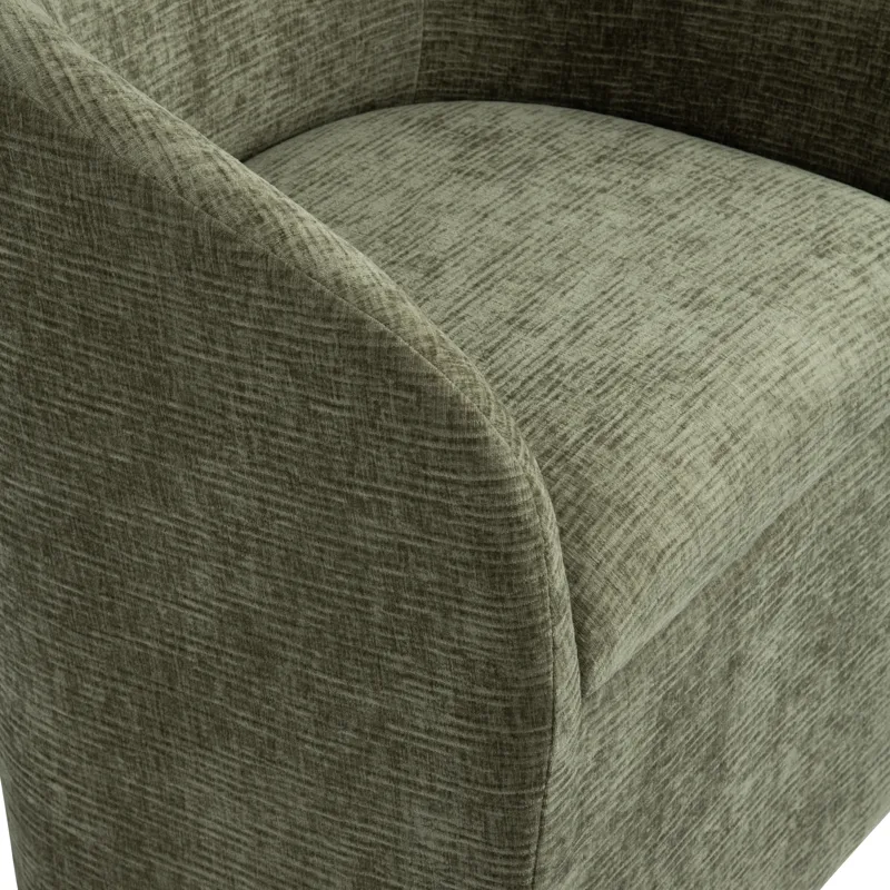 Set Of Two Green Upholstered Dining Chairs