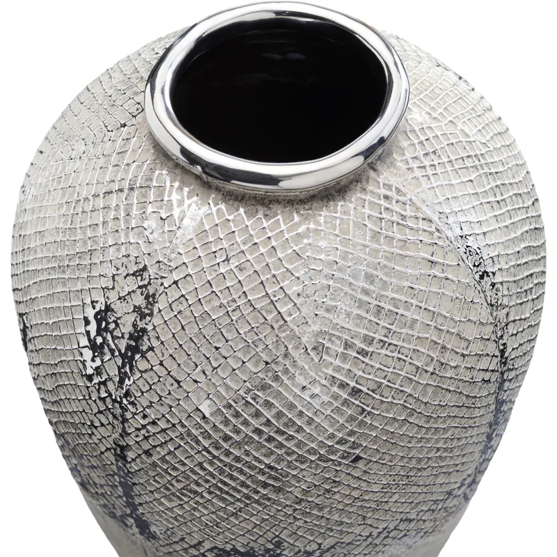 Silverlight Modern Textured Ceramic Vases Set Of 2