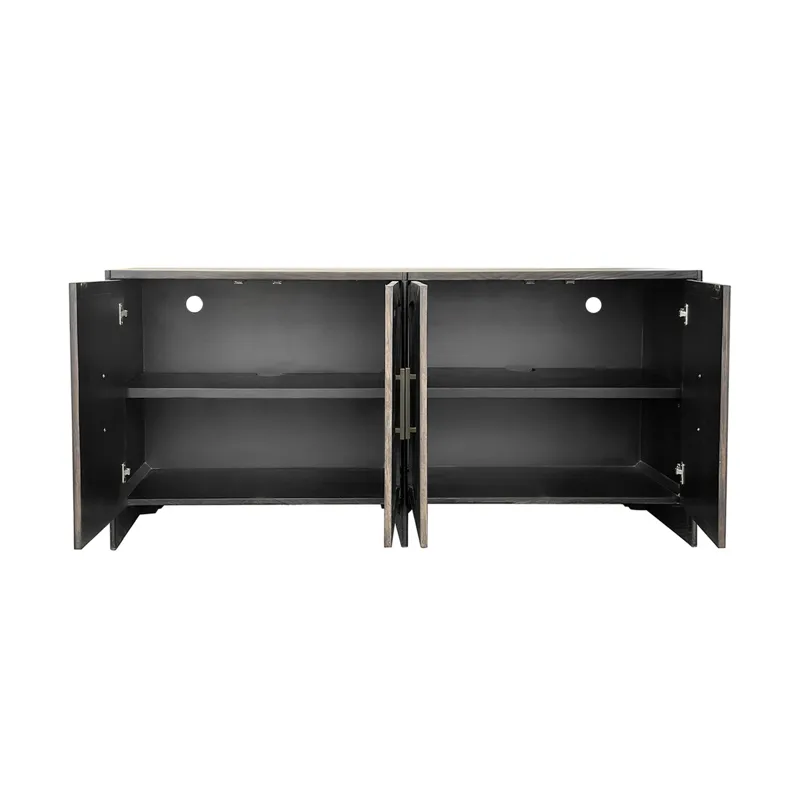 70 In. Brown 4 Door Media Credenza/sideboard