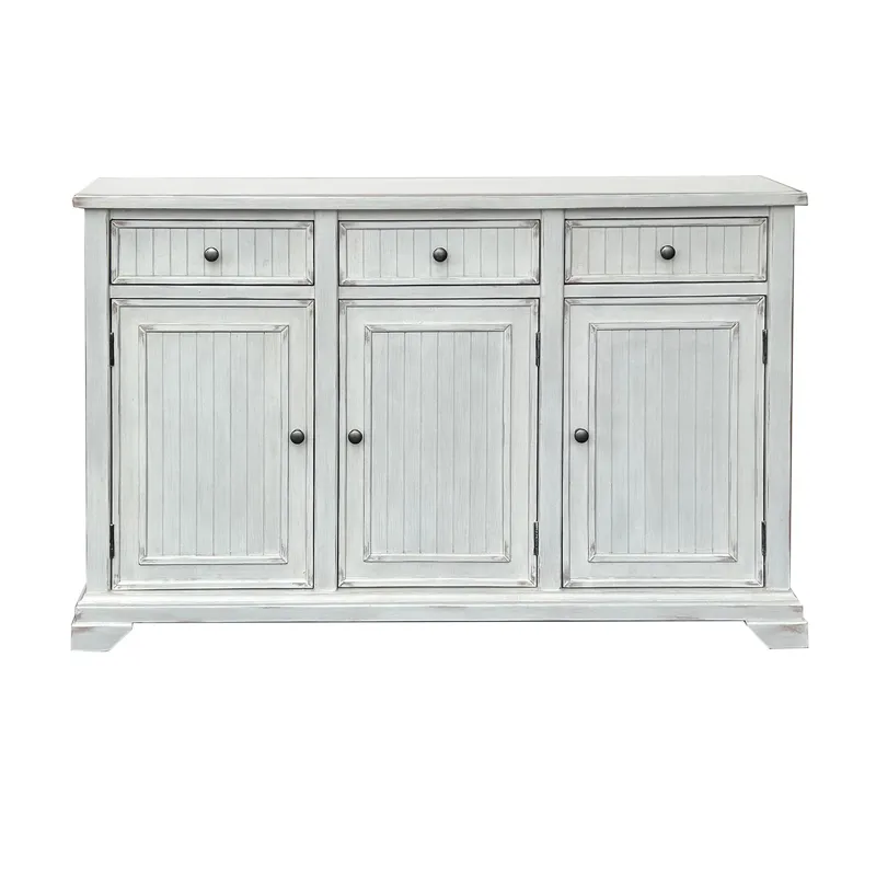 3-door, 3-drawer White Sideboard/credenza