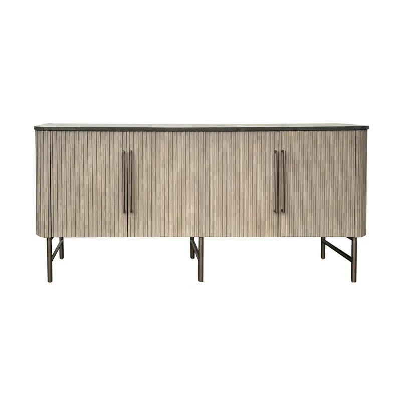 Gray And Black 4-door Sideboard/credenza
