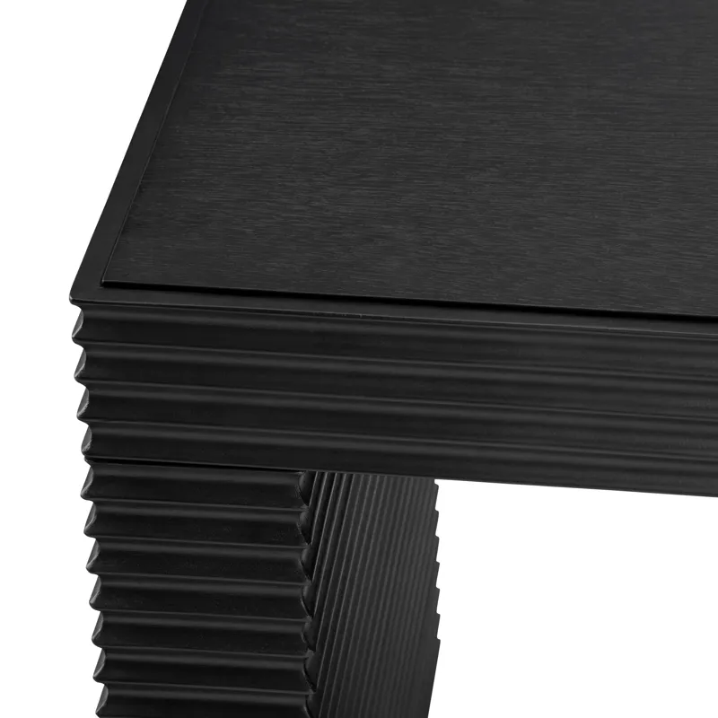 Square Black Wooden Accent End Table