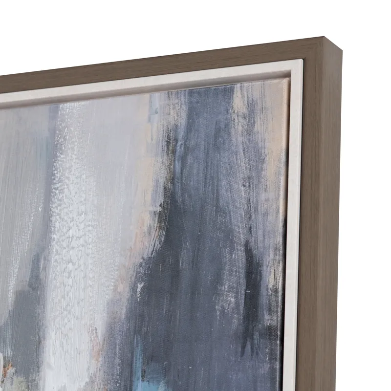 Blue Mirage Abstract Framed Canvas Wall Art