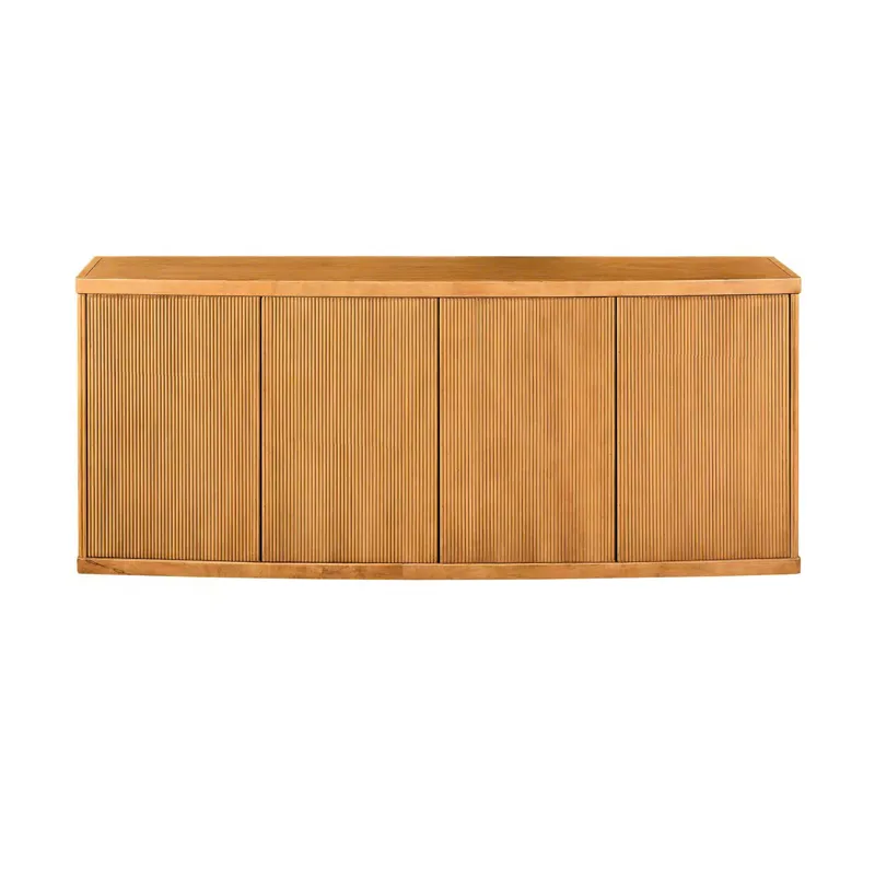 80 In. Tan Wood Grain 4-door Media Credenza/sideboard