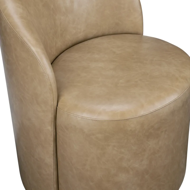 Set Of 2 Light Brown Vegan Leather Upholstered Dining Chairs